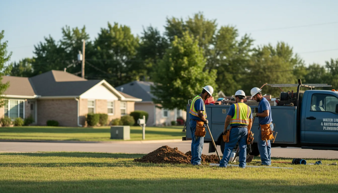 Residential water line and bathroom plumbing service in Commiskey, IN